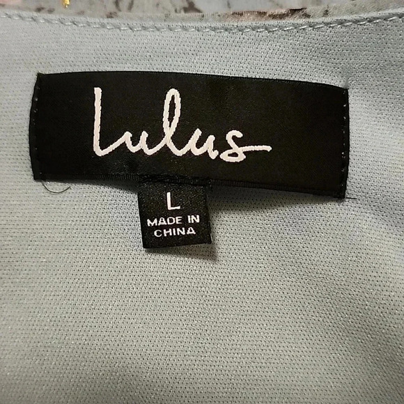 Lulus Way to Wow Dusty Blue Floral One Shoulder Faux-Wrap Dress-Size Large-NWOT - Picture 7 of 9